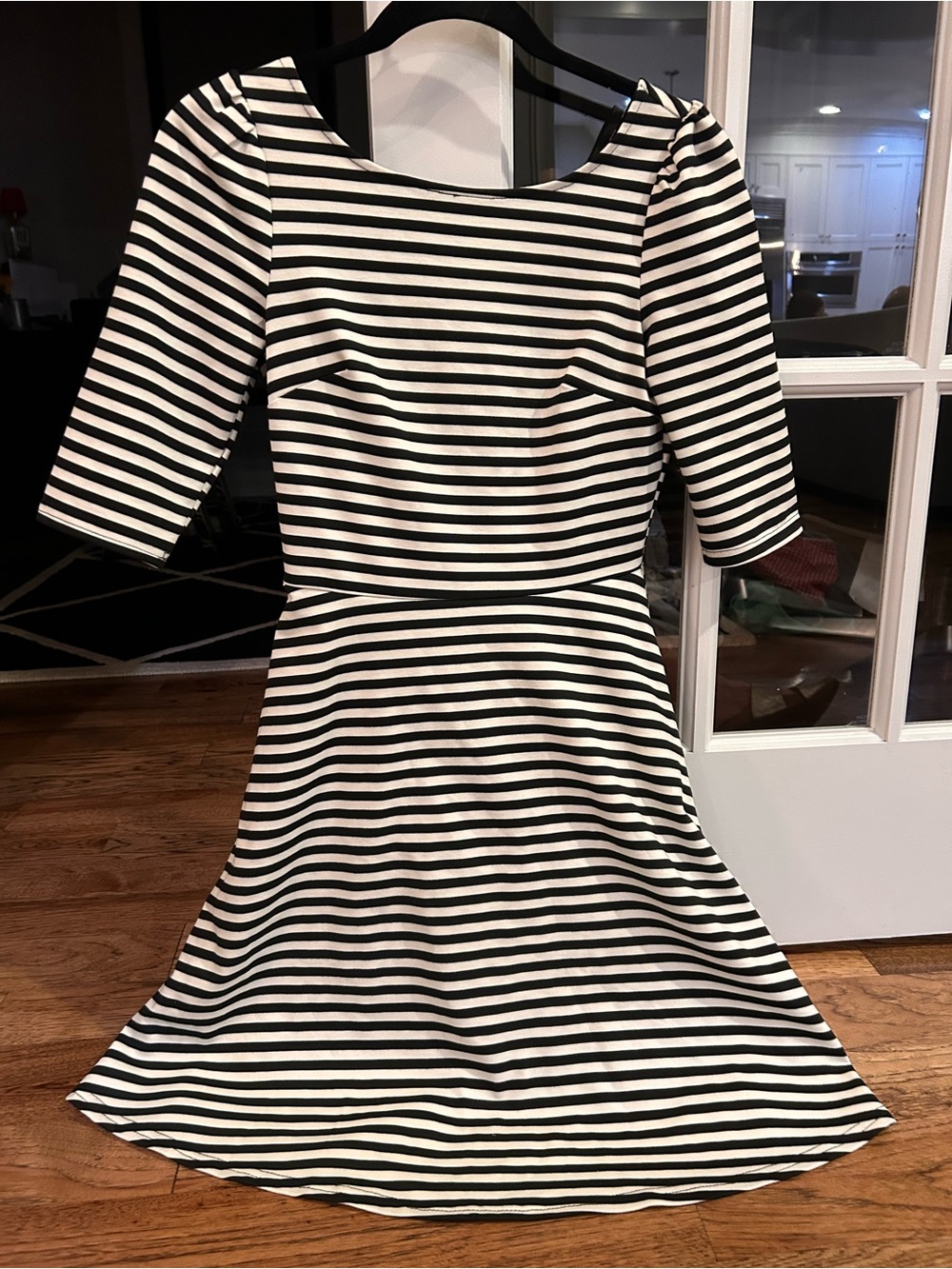 Pixley Black and White Striped Midi Dress